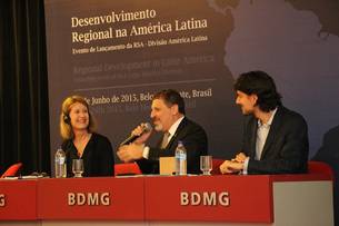 Sally Hardy (RSA); Marco Aurélio Crocco (BDMG) e Pedro Amaral (Cedeplar/ UFMG).