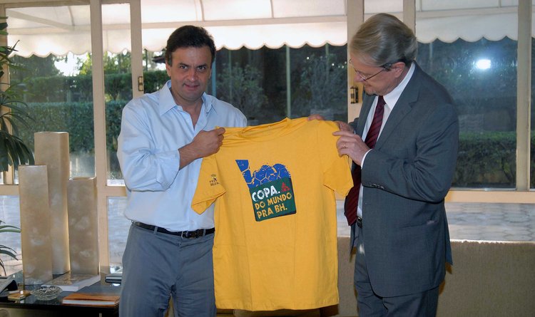 O governador Aécio Neves e o prefeito de Belo Horizonte, Marcio Lacerda