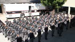 Policiais na nova sede do Comando de Operações Especiais (Cope)