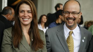 A secretária Érica Drumond e o ministro do Turismo, Luiz Barretto
