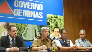 Carlos Gonçalves, Eduardo Mendes de Souza, Alexandre Lucas e Aurélio Mendonça durante entrevista coletiva