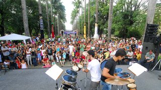 Público pretigiou eventos culturais na Praça da Liberdade, no domingo