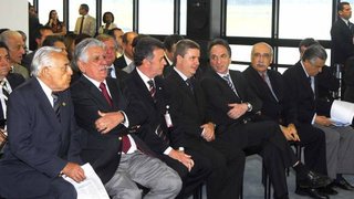 Autoridades na solenidade de lançamento do Atlas Eólico de Minas Gerais