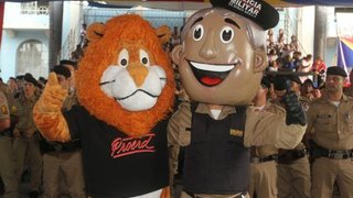 Mascotes do Proerd e da Polícia Militar de Minas Gerais