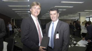 Diretor da Lufthansa, Christoph Meyerrose, e o secretário Sergio Barroso