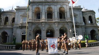 Cerimônia de troca de guardas no Palácio da Liberdade, em Belo Horizonte