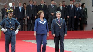 A presidente Dilma Rousseff e o governador Antonio Anastasia