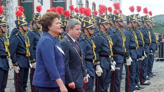 Dilma Rousseff e Antonio Anastasia durante a solenidade em Ouro Preto