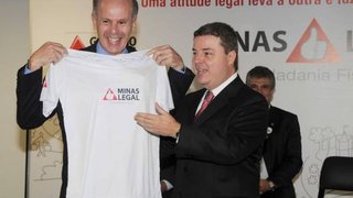 Presidente da CDL/BH, Bruno Falci, e o governador Antonio Anastasia