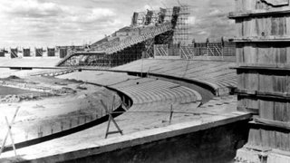 Detalhe da obra de construção do estádio Mineirão