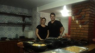Wélida e Leonardo de Oliveira Juliani, donos de restaurante em Rio Novo