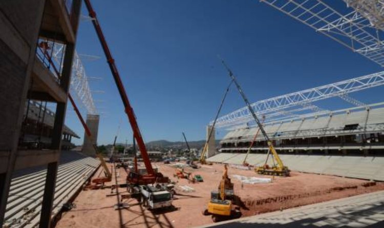 Etapa atual das obras de modernização do estádio Independência