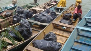 Lixo coletado pelos pescadores durante a expedição