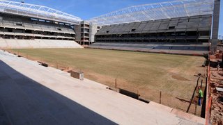 Obra de modernização do estádio do Independência já conta com o gramado
