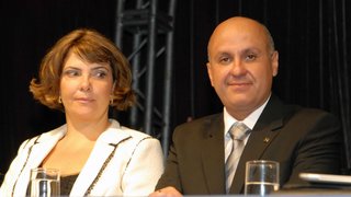 Célia Barroso e o novo presidente do Crea, Jobson Nogueira de Andrade