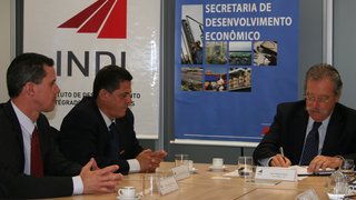 Presidente da Orguel, Sérgio Fagundes Lages; Carlos Alberto Villefort (Mecan), e Frederico Álvares