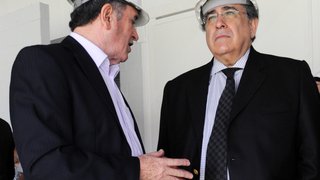 Sergio Barroso e Alberto Pinto Coelho durante visita ao novo Independência