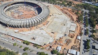 Em estágio avançado de obras, a reforma do estádio do Mineirão já está cerca 65% concluída
