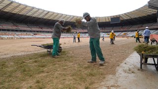 Mineirão é o primeiro estádio da Copa a receber gramado