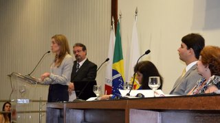 Renata Vilhena, secretária de Planejamento e Gestão, em seu pronunciamento de abertura