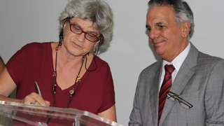 Representante da Século 30 Arquitetura, Maria Carmen Perilo, e presidente do Iepha, Fernando Cabral