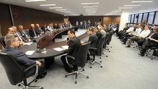 Antonio Anastasia durante reunião de trabalho com 22 prefeitos do Sul e Sudoeste de Minas
