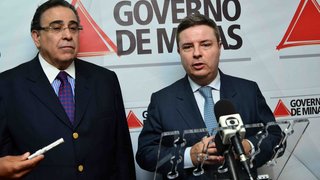 Vice-governador Alberto Pinto Coelho e Antonio Anastasia durante entrevista coletiva