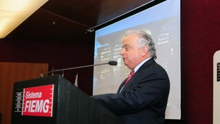 O presidente da Fiemg, Olavo Machado Júnior, durante pronunciamento
