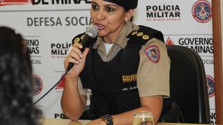 Comandante do Policiamento da Capital, coronel Claudia Romualdo, concede entrevista coletiva