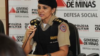 Comandante do Policiamento da Capital, coronel Claudia Romualdo, concede entrevista coletiva