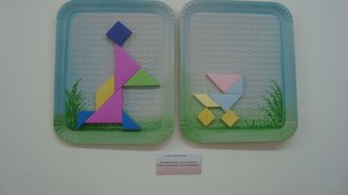 Os alunos também usaram tangram para desenvolver trabalhos artísticos