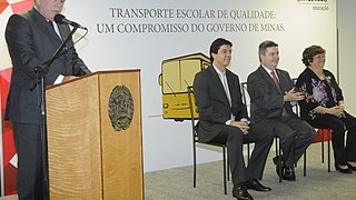 O prefeito de Três Pontas, Paulo Luís Rabello, fez discurso representando os municípios contemplados