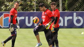Seleção do Chile durante treino na Toca da Raposa