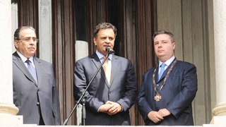 Aécio Neves discursou durante o evento no Palácio da Liberdade