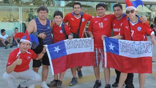 Miguel Velasquez e sua família escolheram a Fan Fest para assistir ao jogo