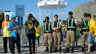 Forças de segurança garantem a segurança dos torcedores no Mineirão