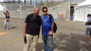 Os torcedores Carlos Rodriguez e Juan Fonseca vieram de Bogotá para acompanhar a seleção em BH
