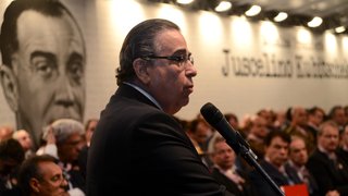 O governador de Minas Gerais, Alberto Pinto Coelho, em pronunciamento durante a solenidade