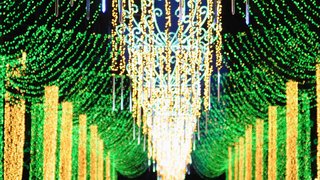 Nova iluminação de Natal instalada na Praça da Liberdade emocionou o público presente na inauguração