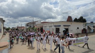 Adolescentes de escola de Divisa Alegre em passeata na região