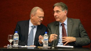 O governador Fernando Pimentel e o presidente da Câmara Ítalo-Brasileira, Valentino Rizzioli
