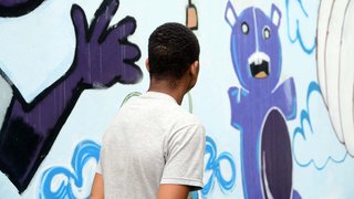 Grafite no Centro Socioeducativo, em Justinópolis